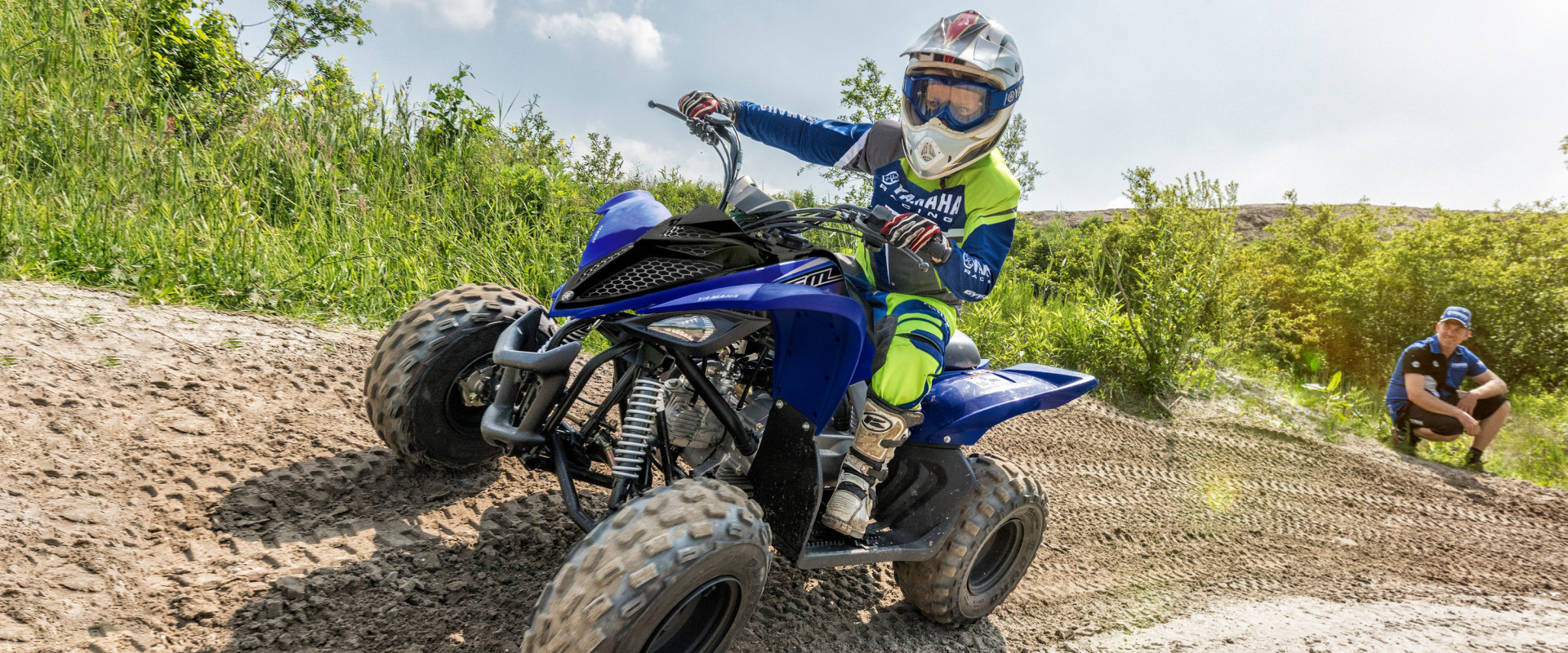 Kind op Yamaha YFM90R Kinderquad
