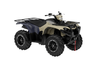 Beige-blauwe Yamaha Kodiak 450 ATV,  schuin van voren