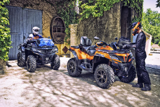 Quad-rijders rustend